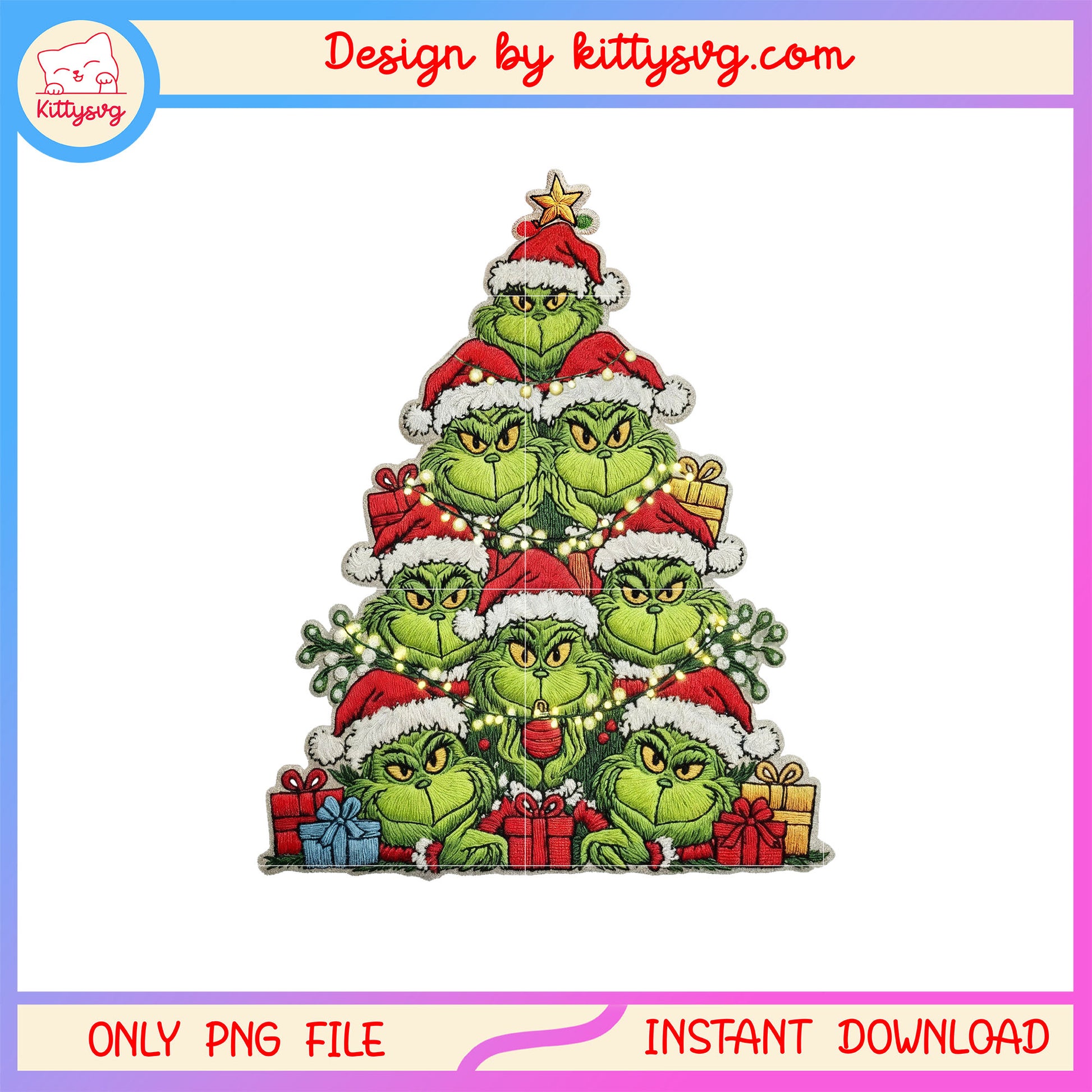 Grinches christmas tree gift boxes patchwork png, christmas trees png