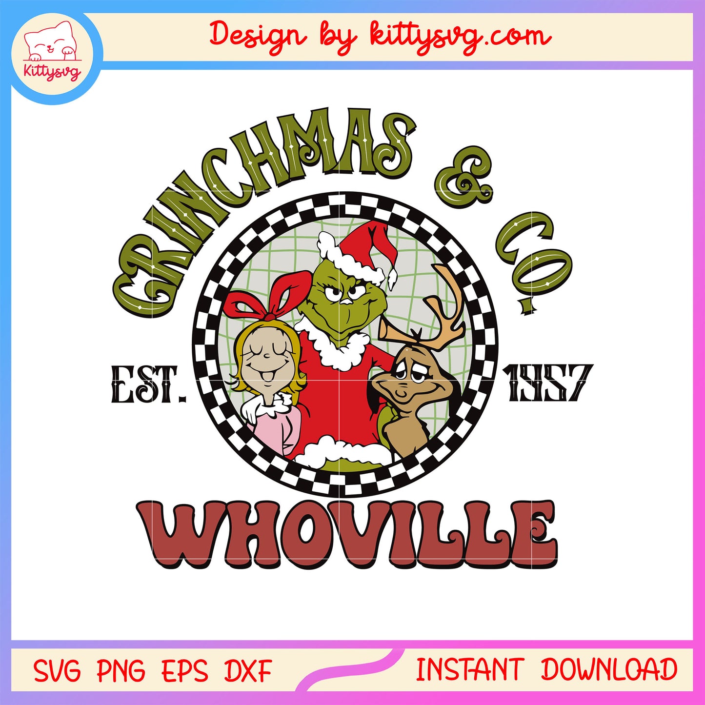 Grinchmas and co whoville est 1957 design svg, grinch movies svg
