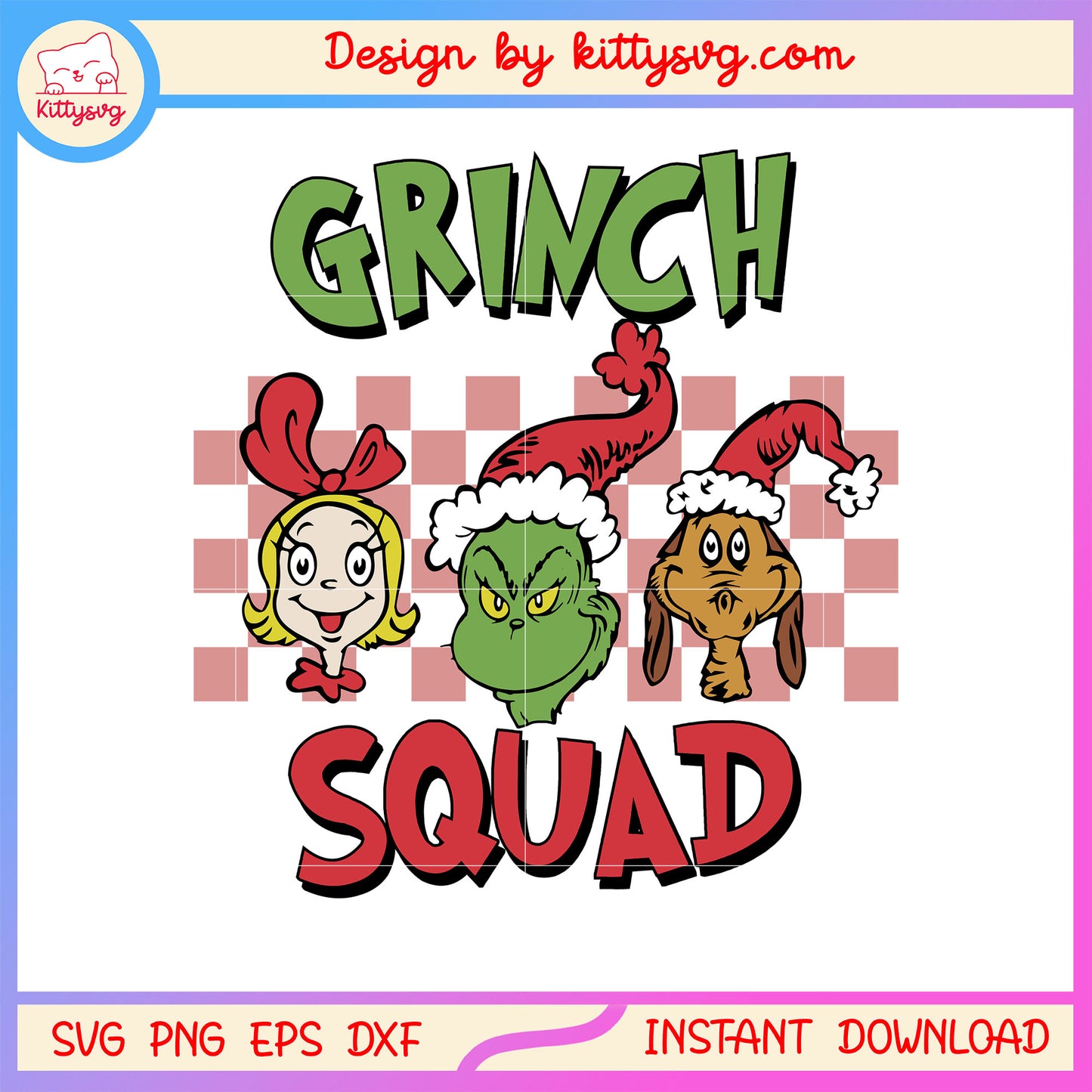 Grinch squad grinch friends face svg, the grinch movie svg