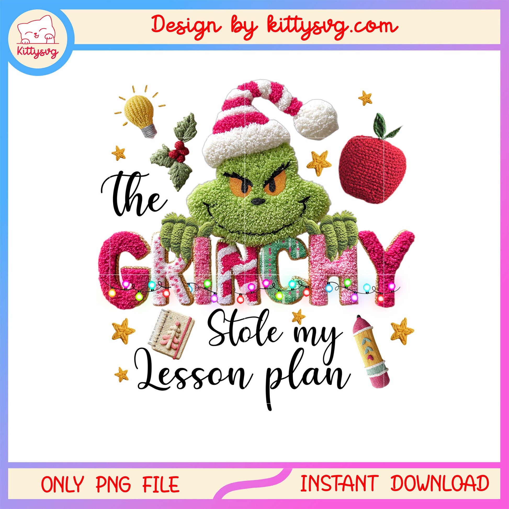 Grinchy stole lesson christmas quotes crochet png, grinch quote png