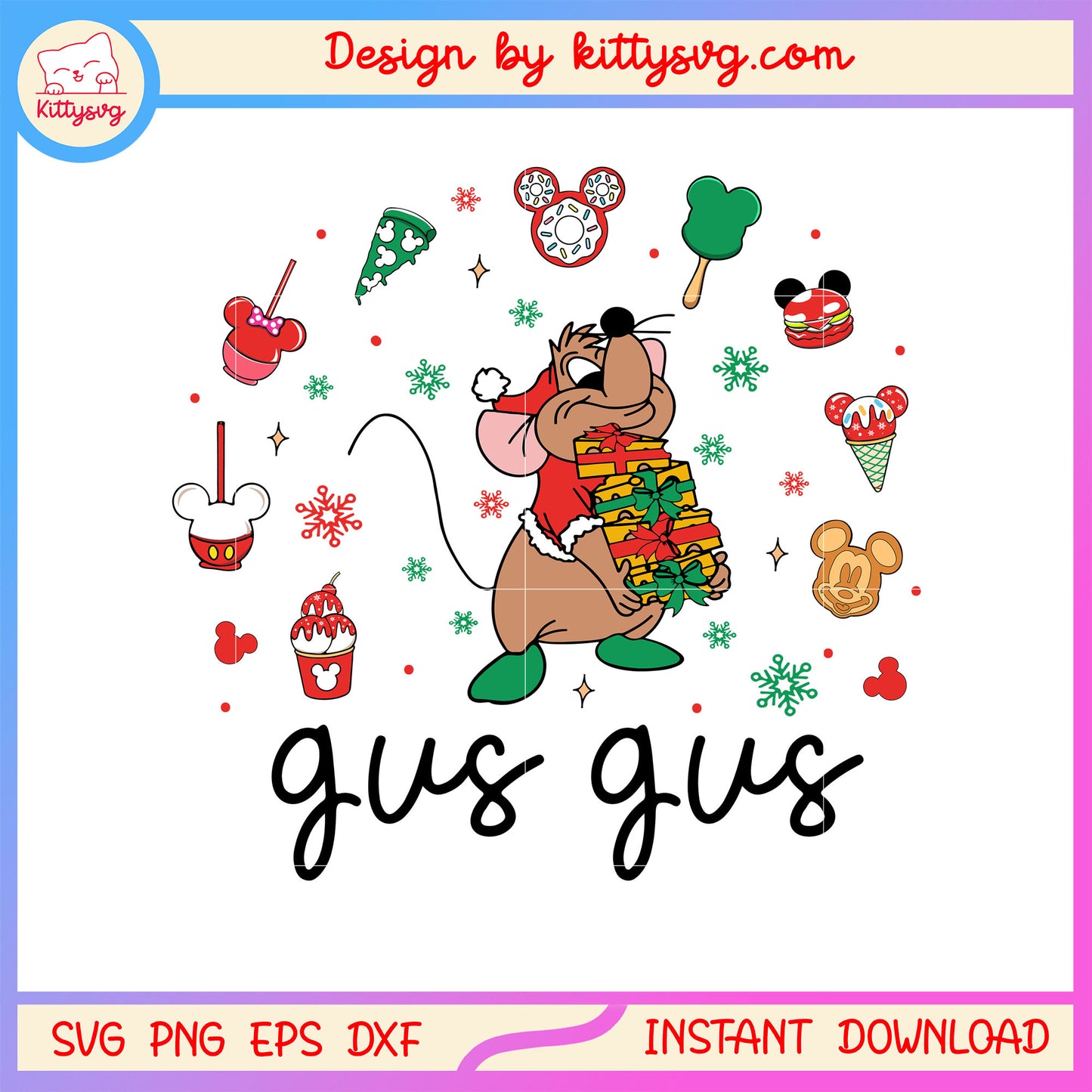 Gus gus character merry christmas svg, gus gus cartoon svg