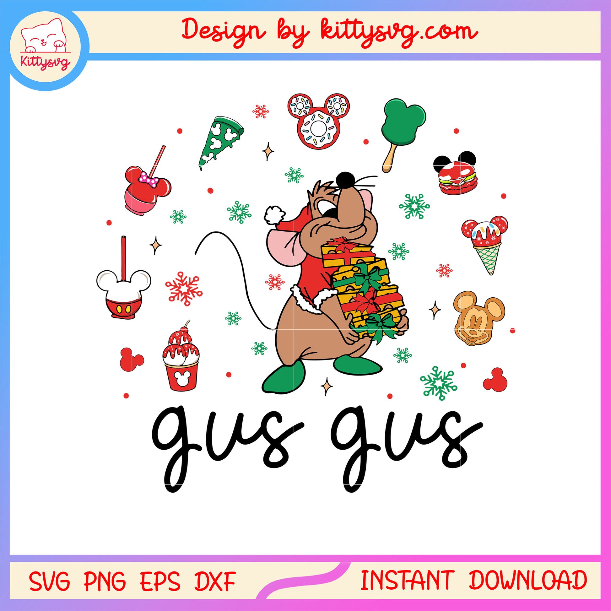 Gus gus character merry christmas svg, gus gus cartoon svg