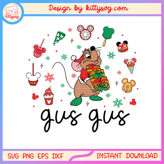 Gus gus character merry christmas svg, gus gus cartoon svg