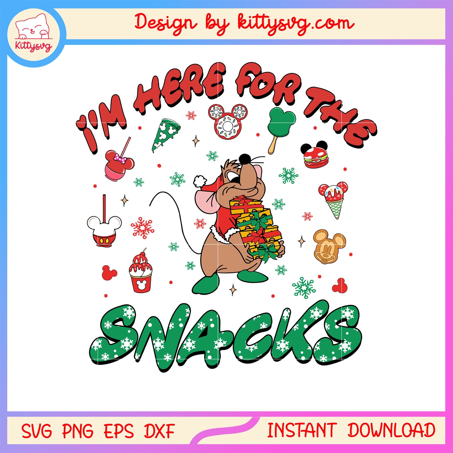 Gus gus i'm here for the snacks design svg, gus gus character svg
