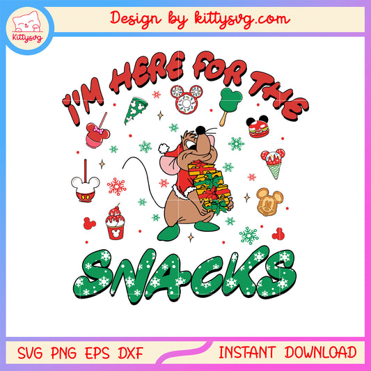 Gus gus i'm here for the snacks design svg, gus gus character svg