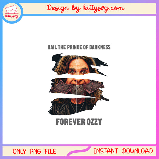 Hail the prince of darkness ozzy design png, forever ozzy png