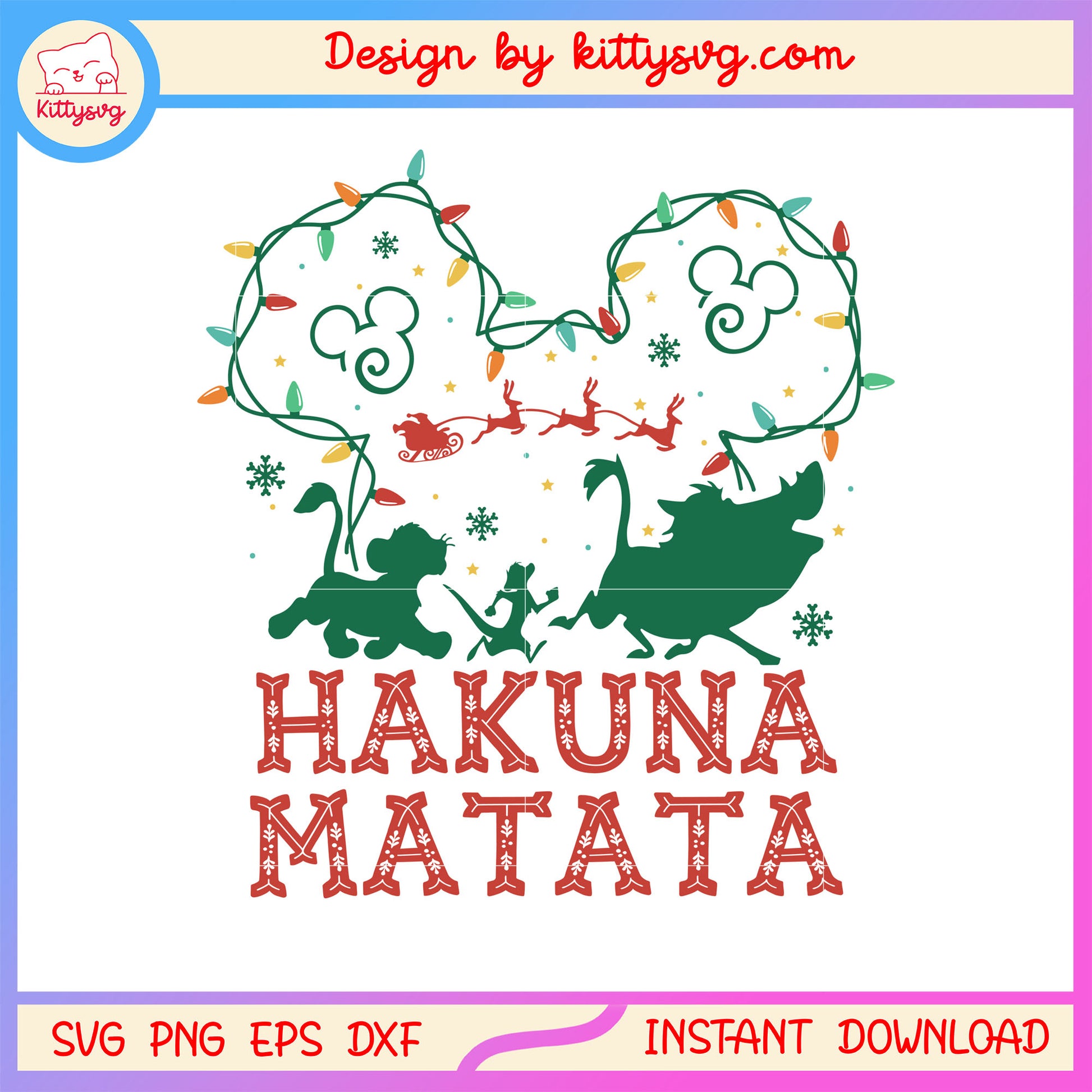 Hakuna matata disney mickey lion king svg, christmas disney svg