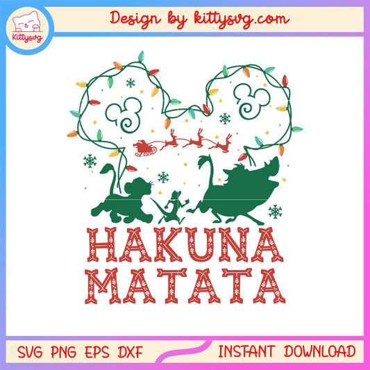 Hakuna matata disney mickey lion king svg, christmas disney svg