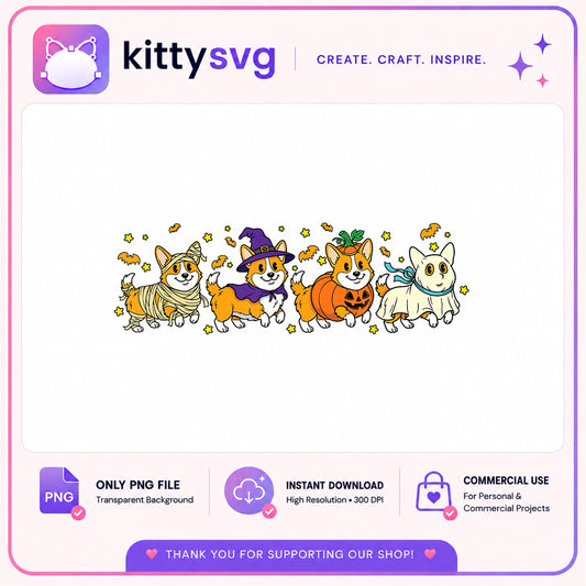 Halloween Corgi PNG, Cute Dog Halloween Costume, Corgi PNG