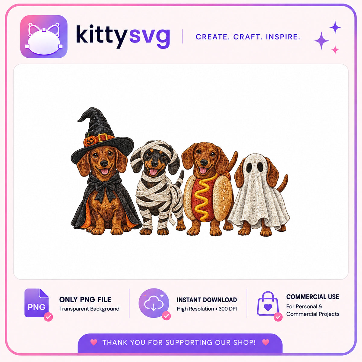 Halloween Dachshund Dog PNG, Funny Doxie Costume Clipart, Halloween PNG
