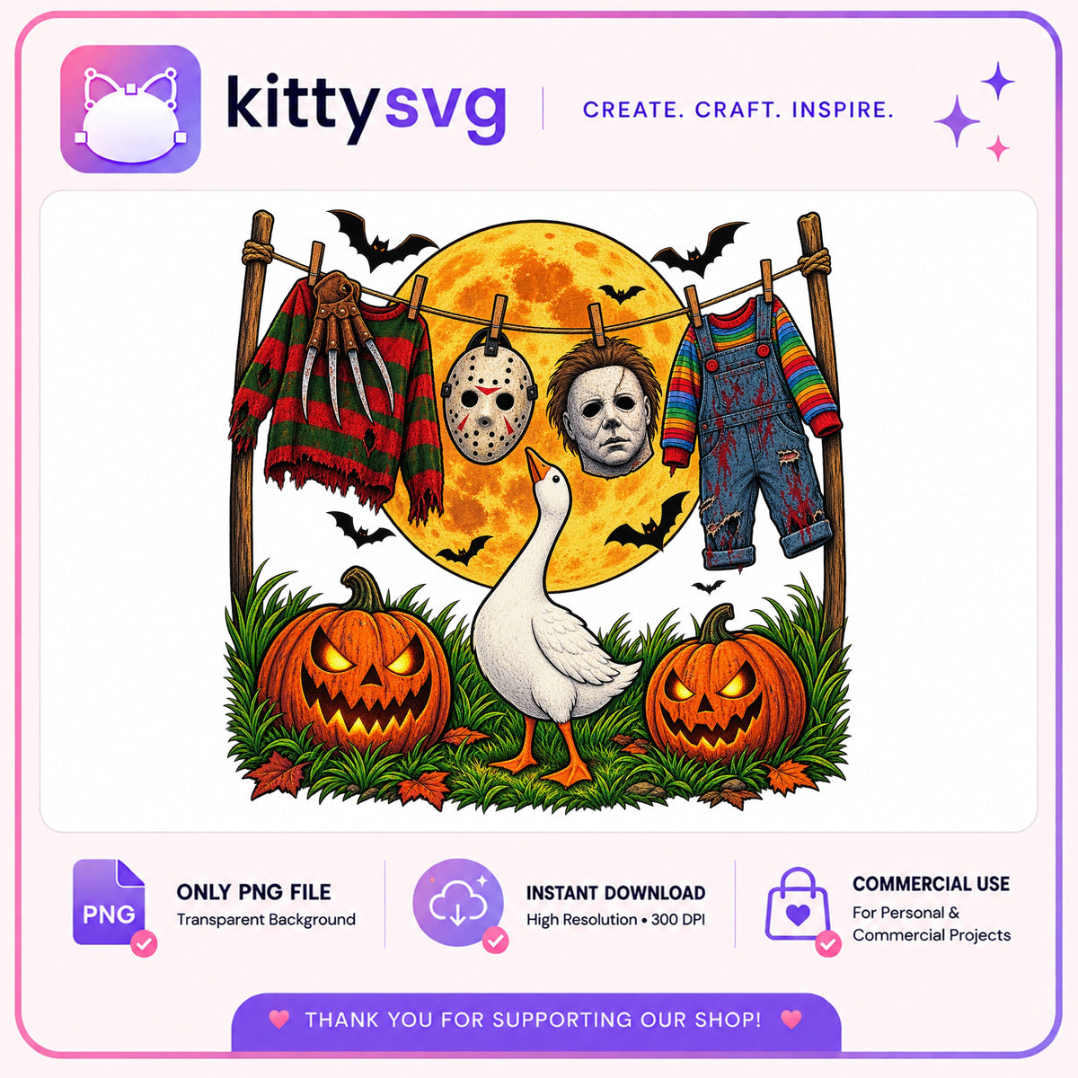 Halloween Horror Movie Characters Goose PNG, Scary Halloween PNG, Horror PNG