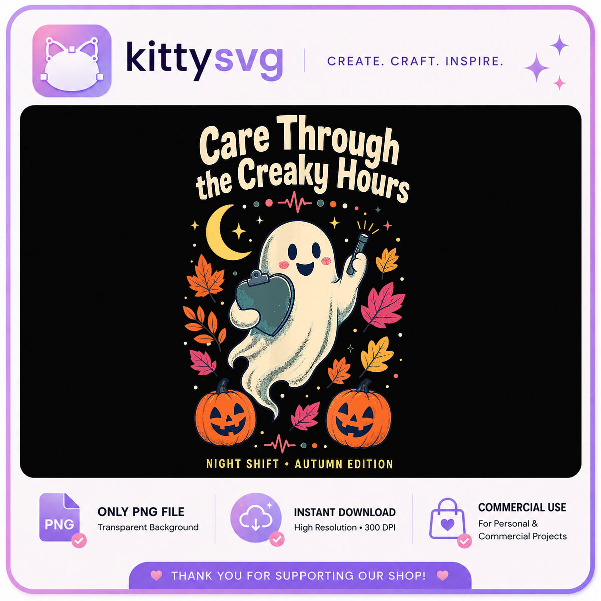 Halloween Nurse Ghost PNG, Night Shift Nurse Halloween PNG, Spooky Nurse PNG