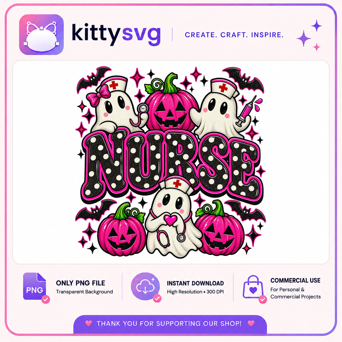 Halloween Nurse Ghost PNG, Spooky Nurse PNG, Halloween PNG