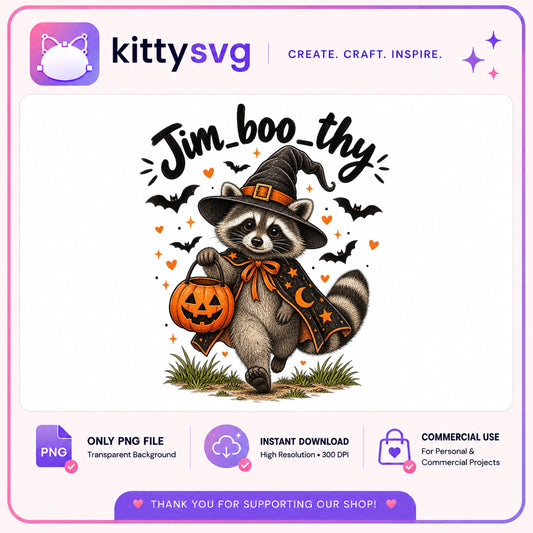 Halloween Raccoon Witch PNG, Cute Raccoon Halloween PNG, Spooky PNG