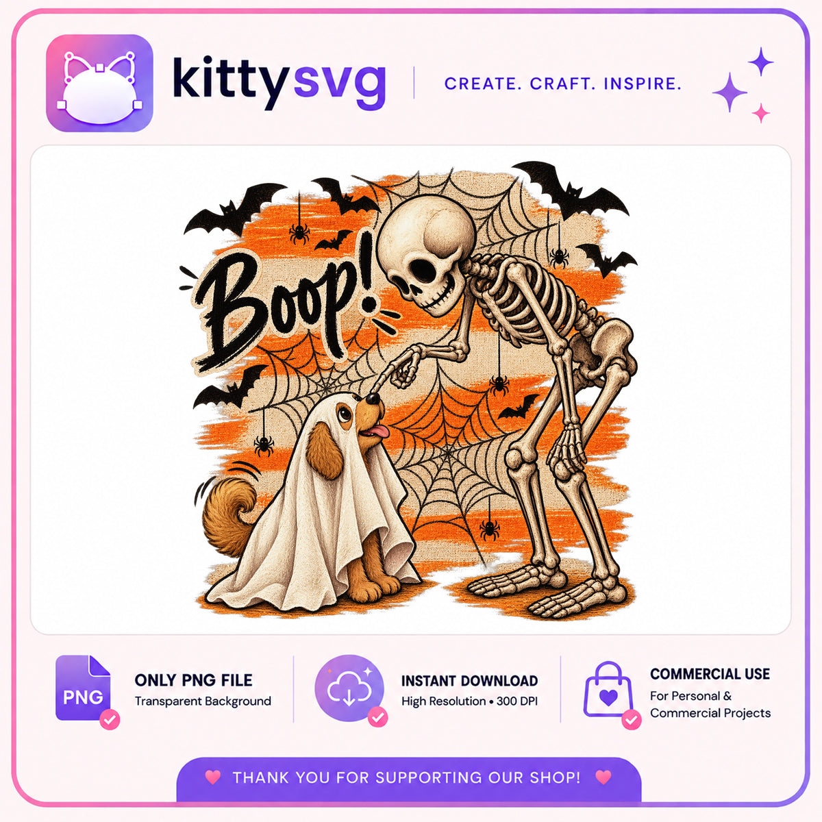 Halloween Skeleton Boop Dog Ghost PNG, Funny Halloween PNG, Spooky Dog PNG