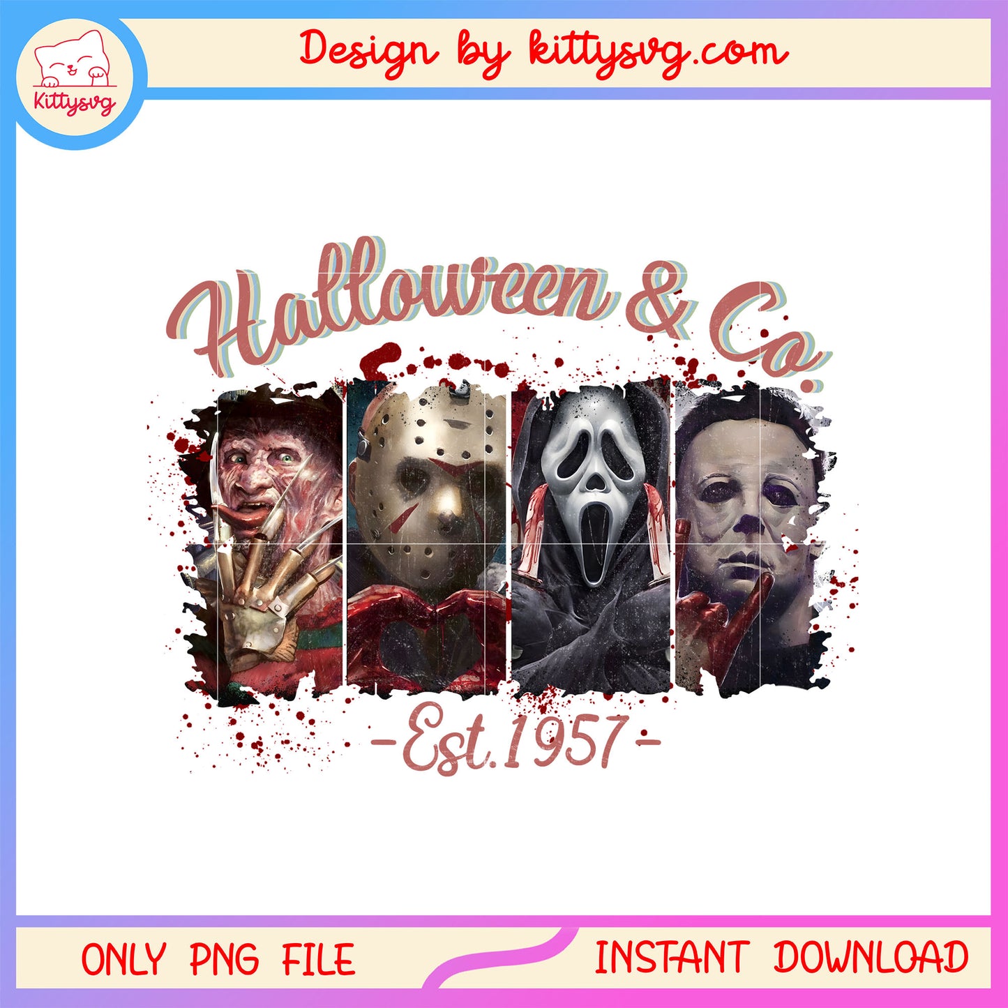Halloween & co est 1957 spooky collage design png, halloween der film png 
