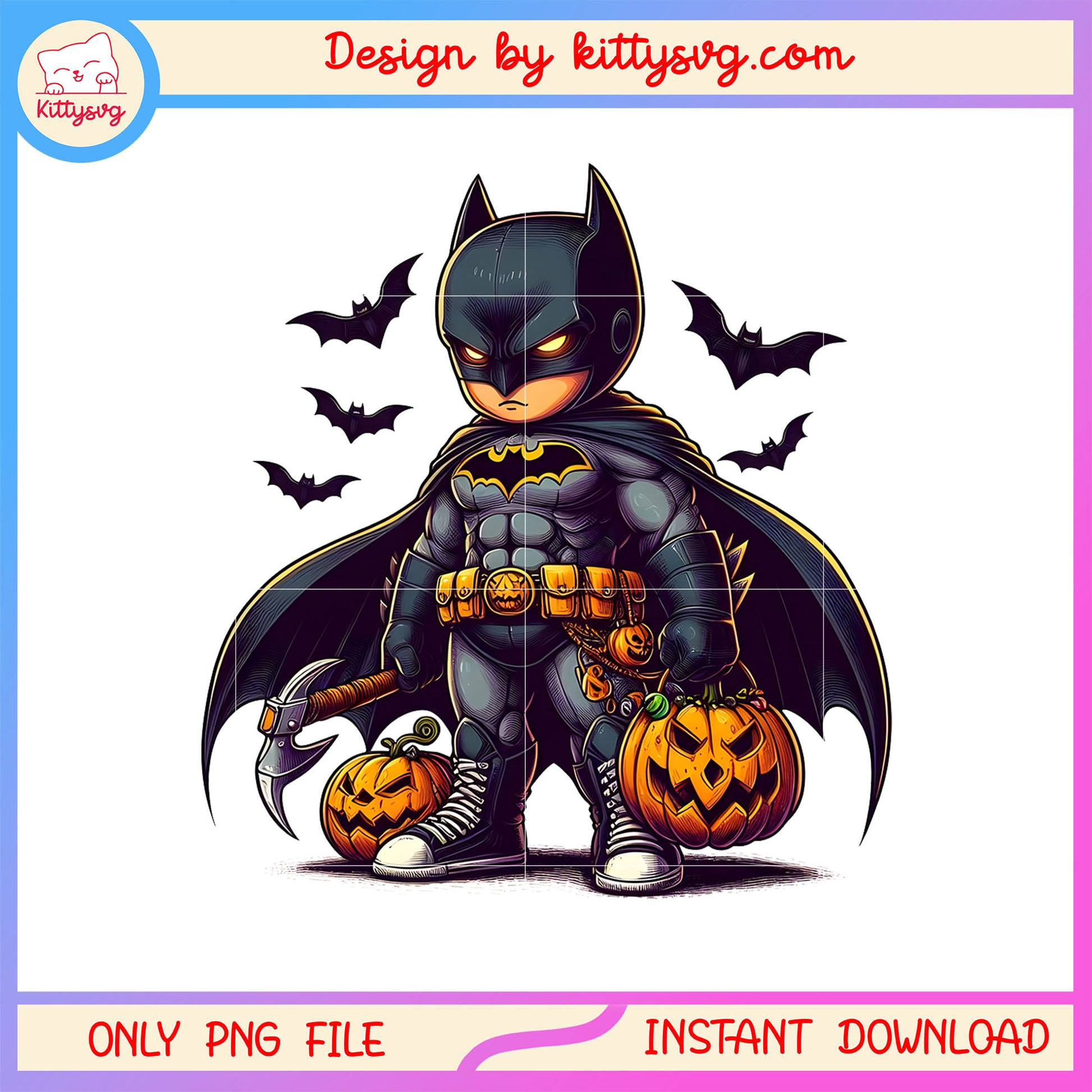 Halloween batman and pumpkin png, batman halloween art png