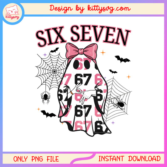Halloween bats pink bow ghost six seven png, halloween ghost png