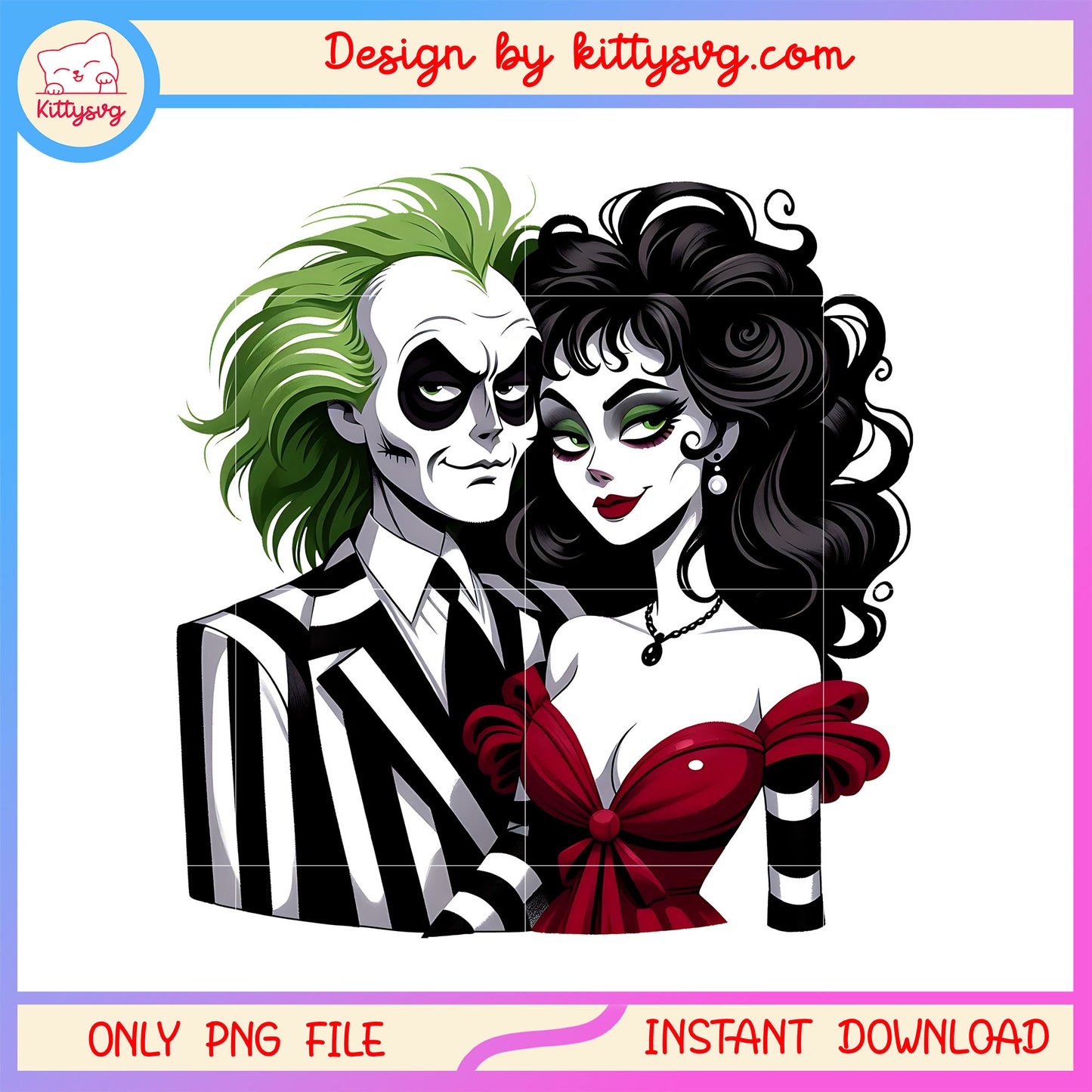 Halloween beetlejuice lydia couple png, couple halloween costume png
