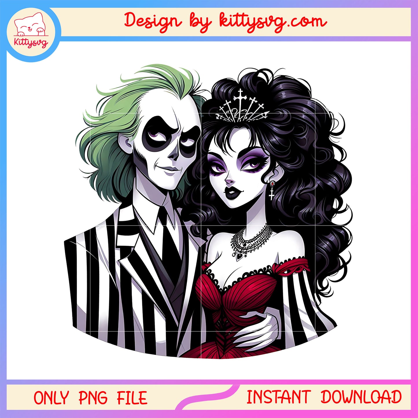 Halloween beetlejuice with lydia png, horror couple png, beetlejuice png