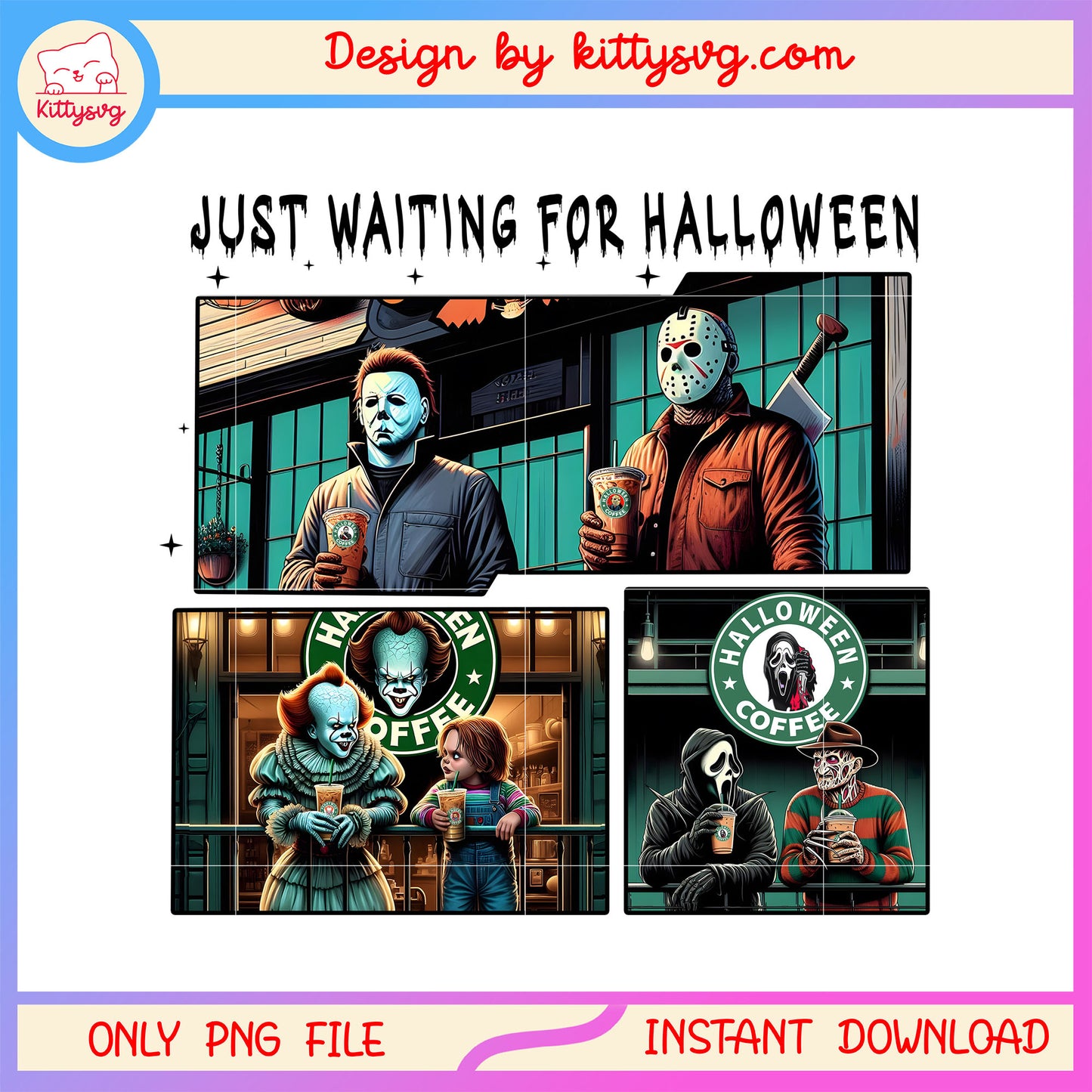 Halloween coffee just waiting for halloween png, when is halloween  png