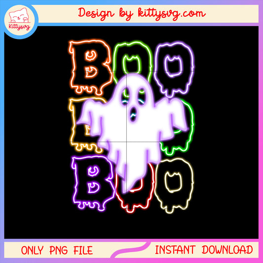 Halloween ghost boo text design png, halloween art png