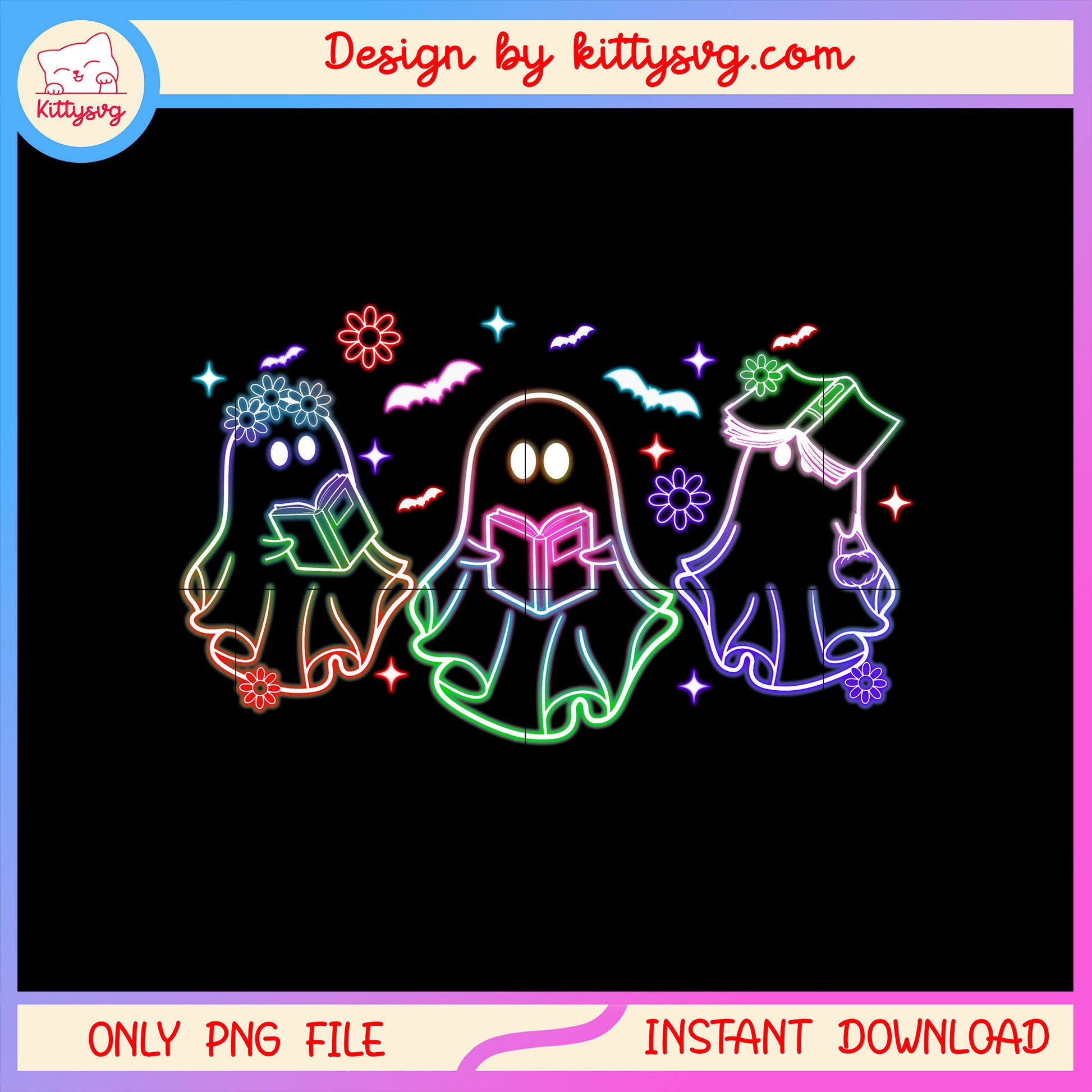 Halloween ghost reading book design png, cute halloween drawings ghost png