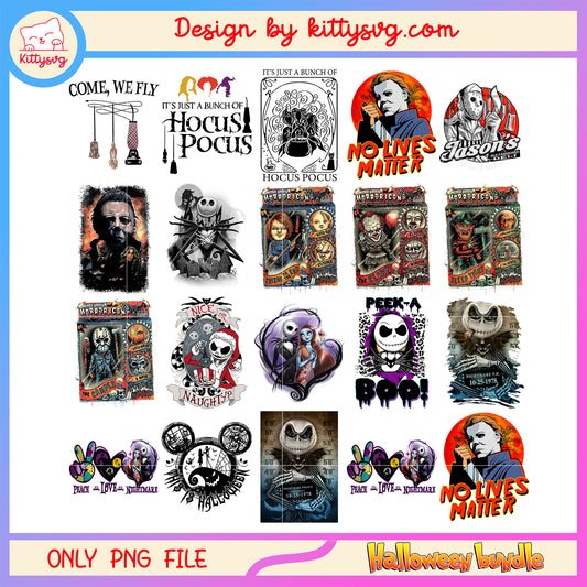Halloween jack skellington cartoon bundle png, jack skellington png