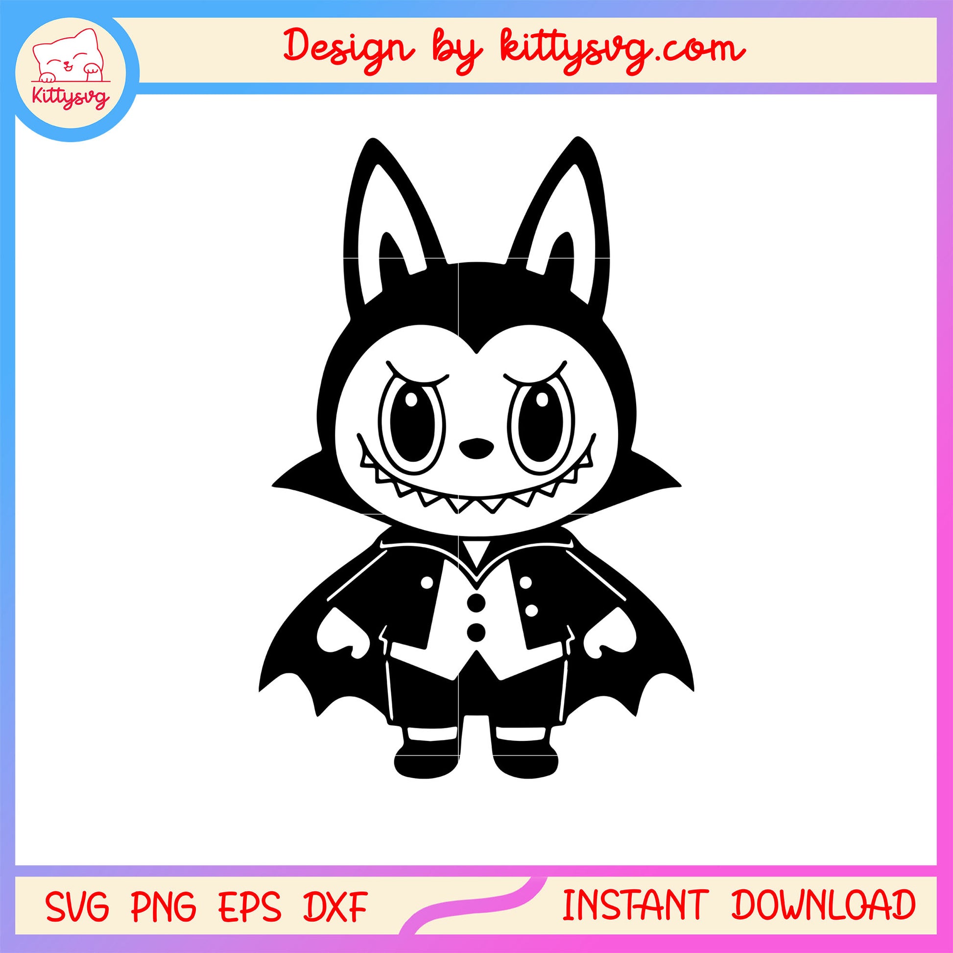 Halloween labubu vampire design svg, labubu monster svg