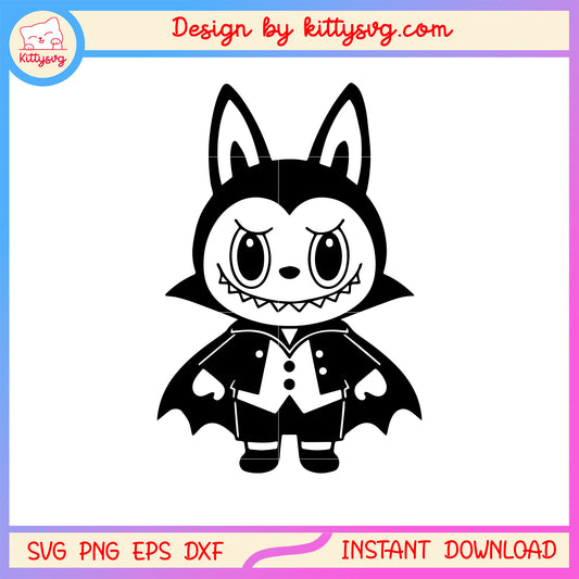 Halloween labubu vampire design svg, labubu monster svg