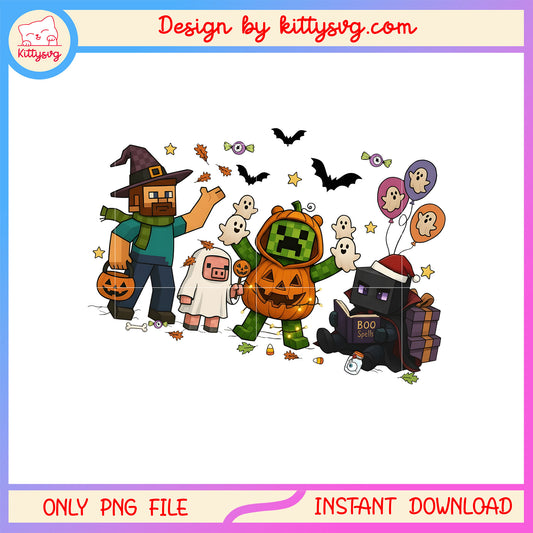 Halloween minecraft characters illustration png, minecraft png