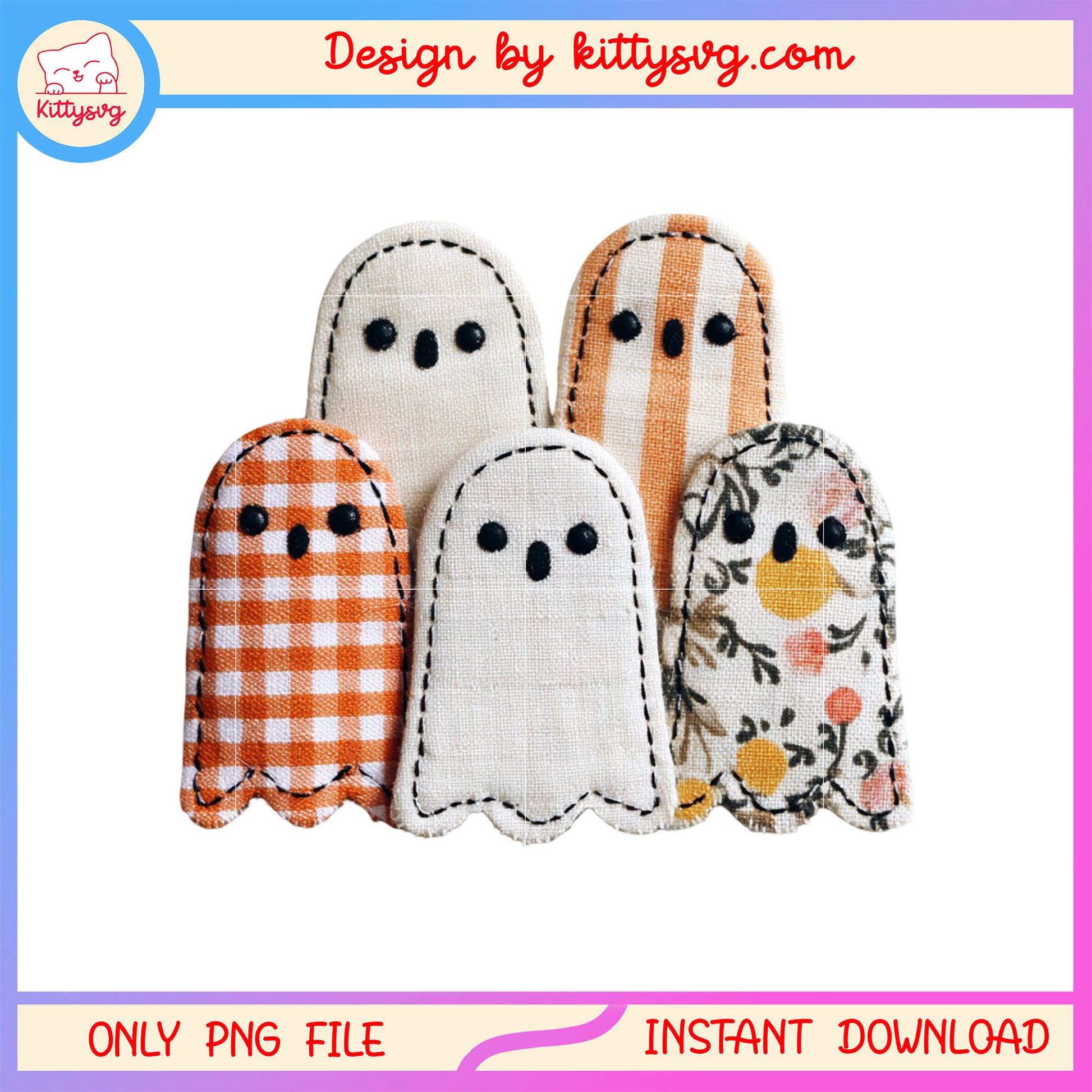 Halloween pattern sheet ghost png, halloween decor png