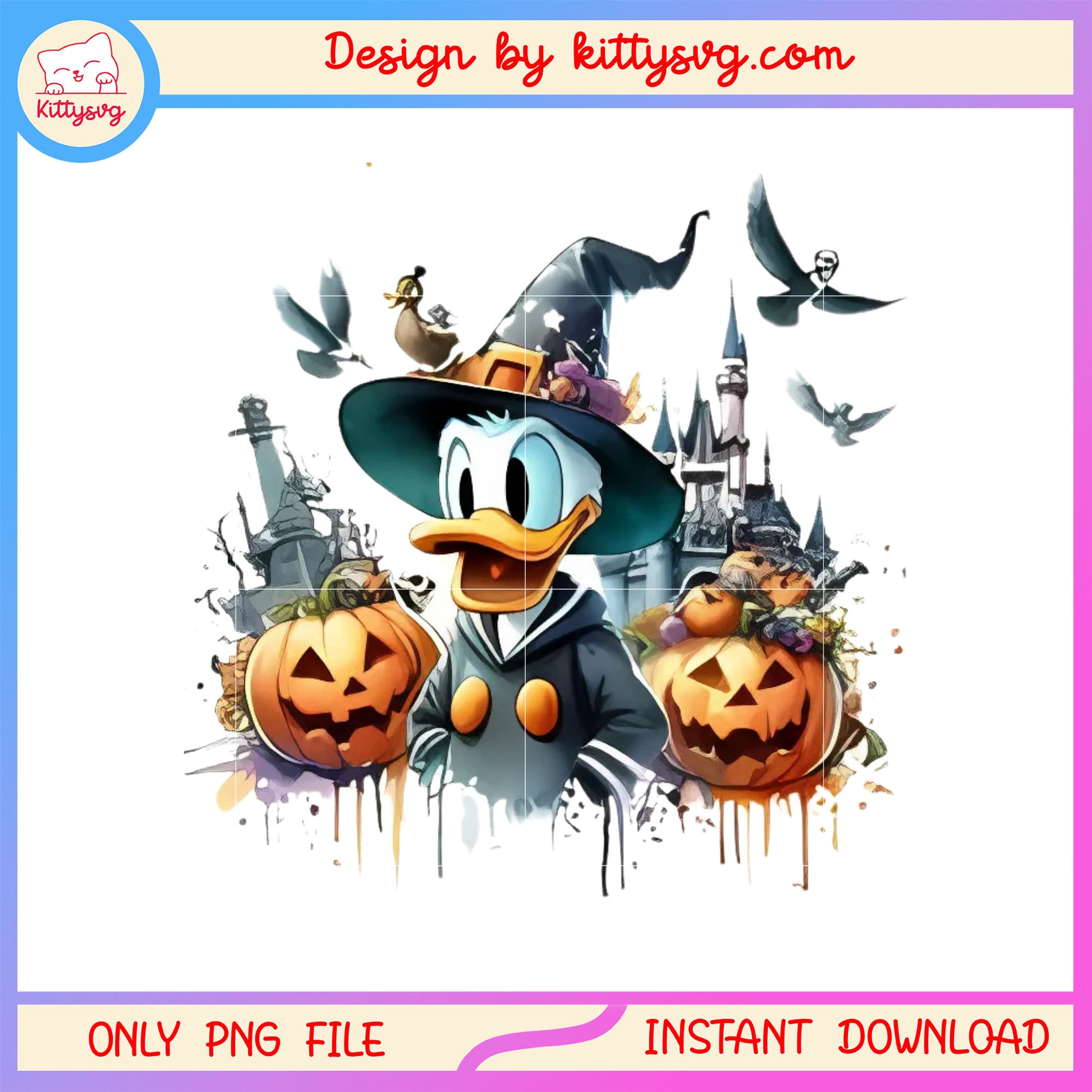 Halloween pumpkin and donald duck png, donald duck png