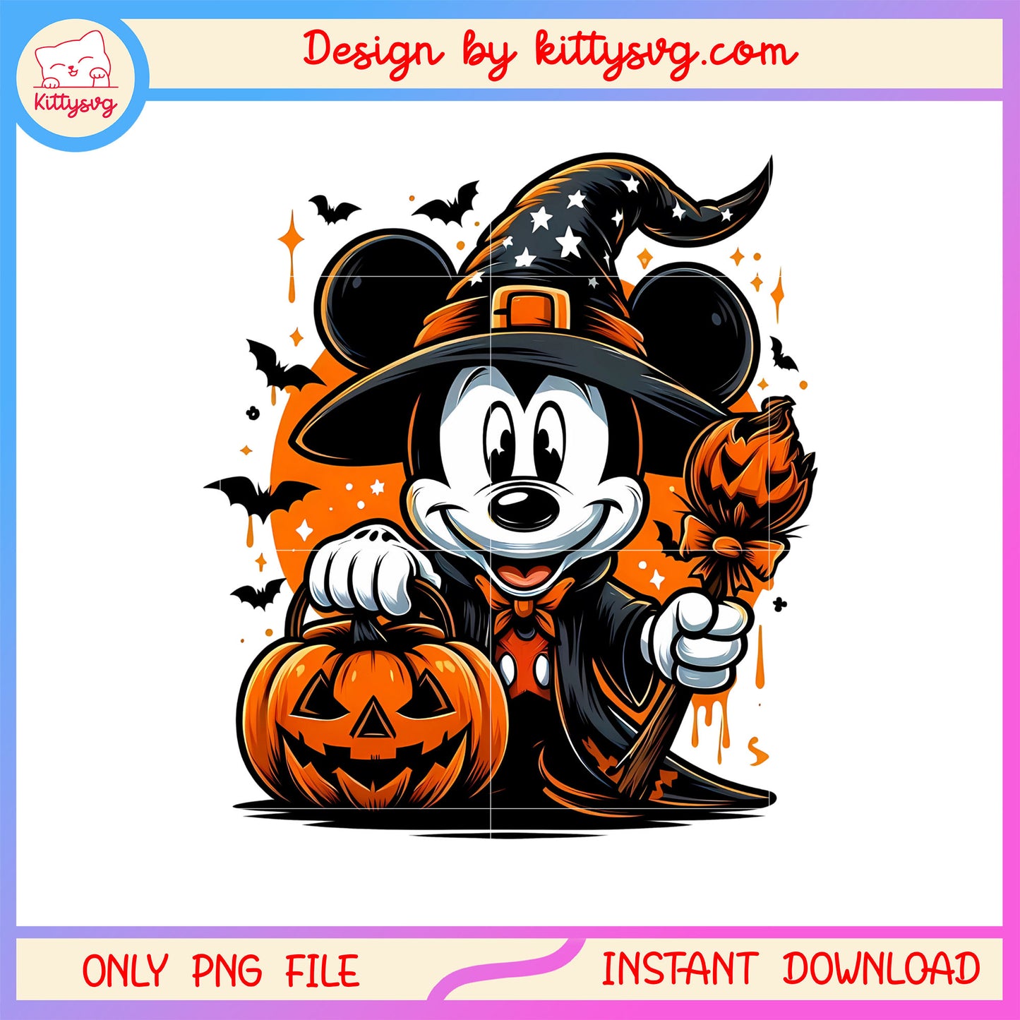 Halloween pumpkin and witch mickey png, mickey mouse disney png