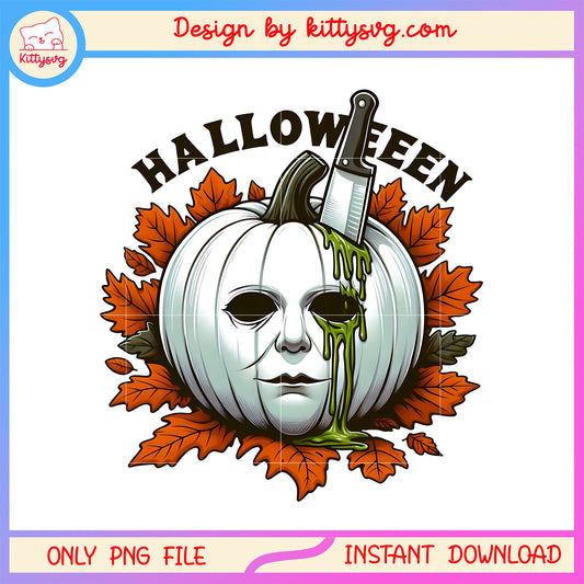 Halloween pumpkin michael myers face costume png, halloween horror movie png