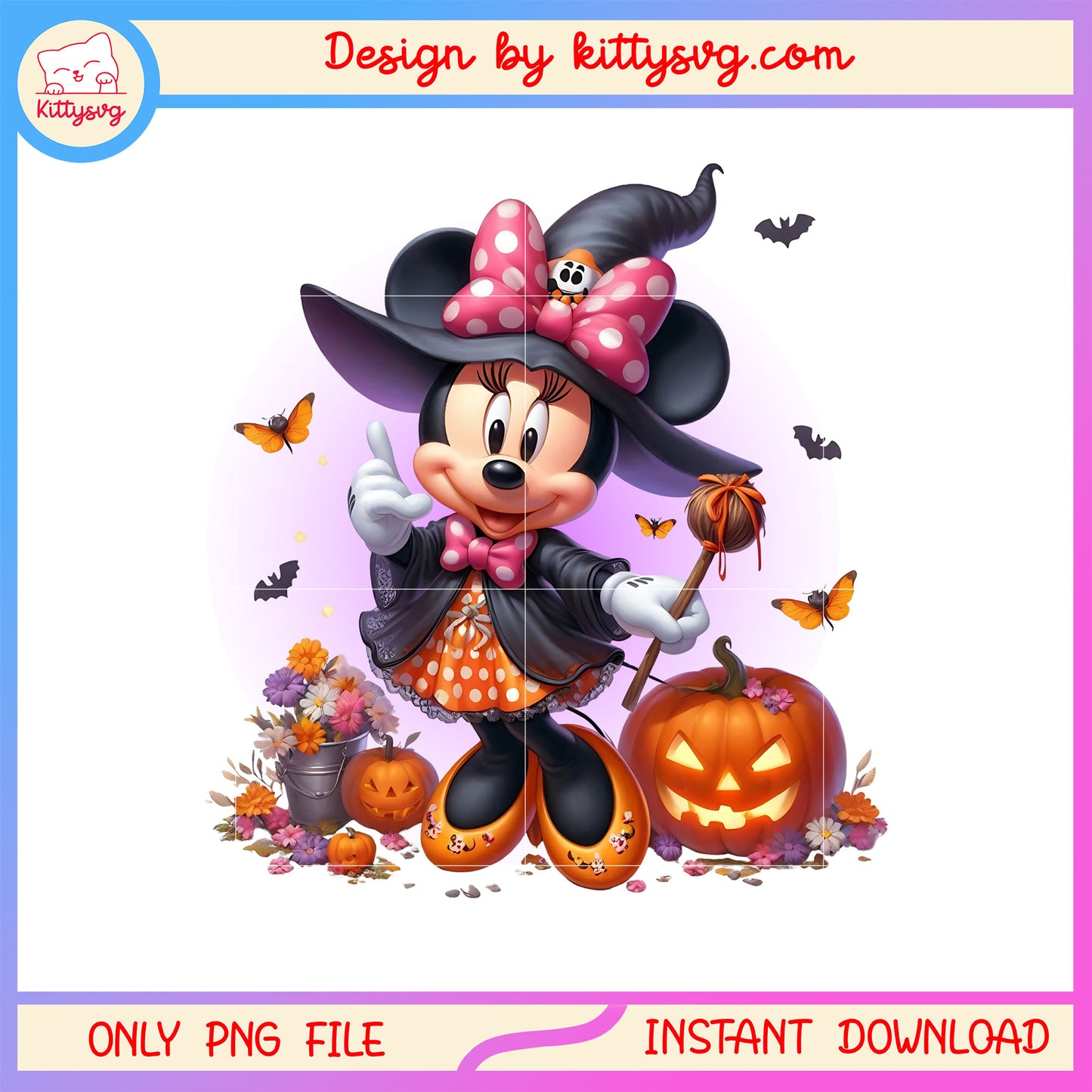 Halloween pumpkin witch minnie mouse movie png, minnie mouse disney png