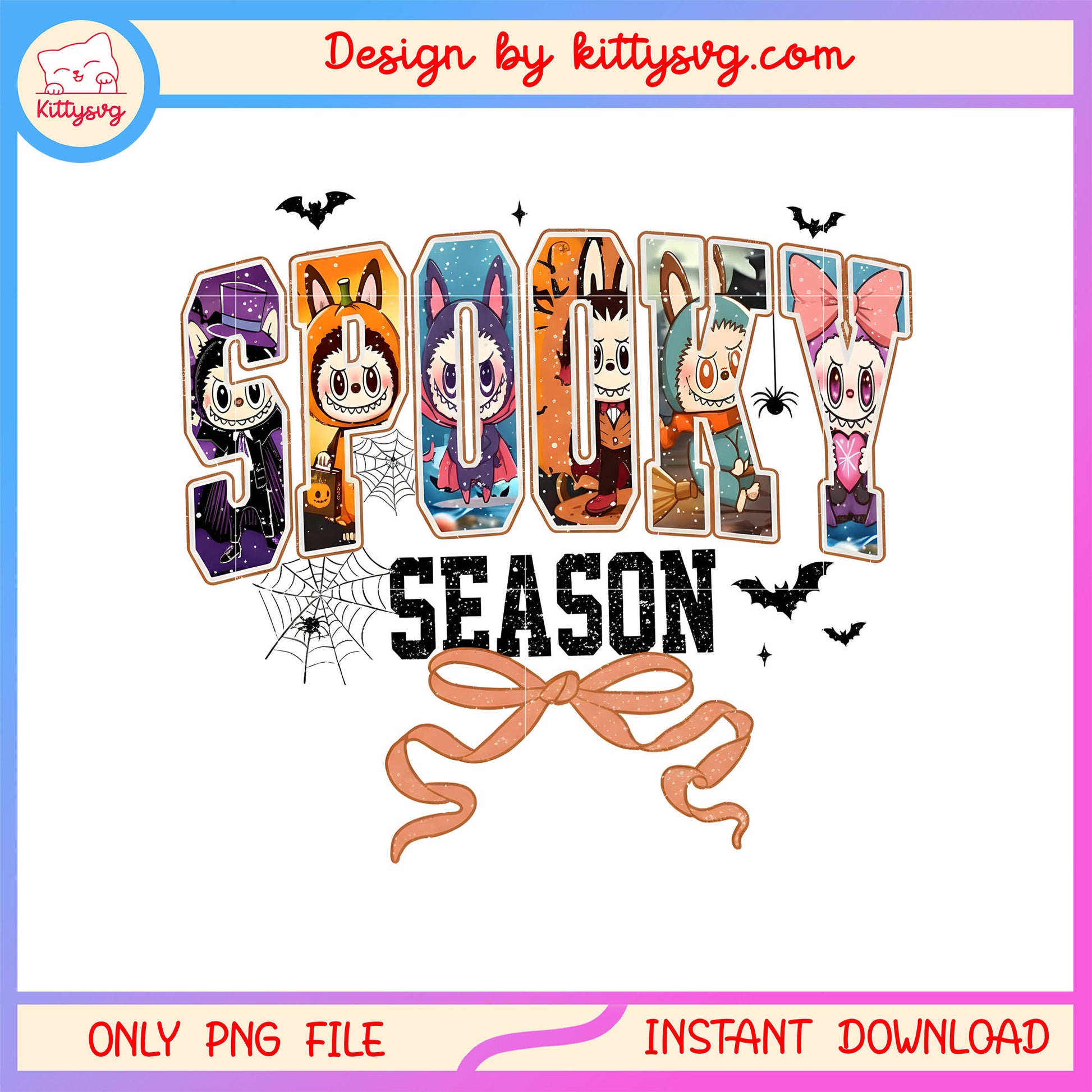 Halloween season spooky labubu coquette png, halloween labubu png