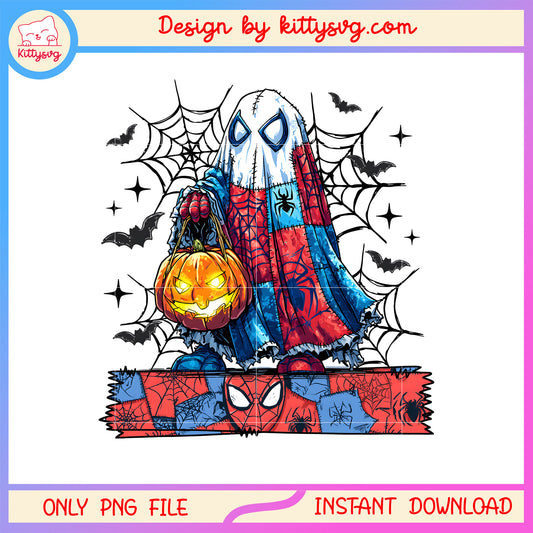 Halloween spiderman sheet ghost costume png, spiderman marvel png