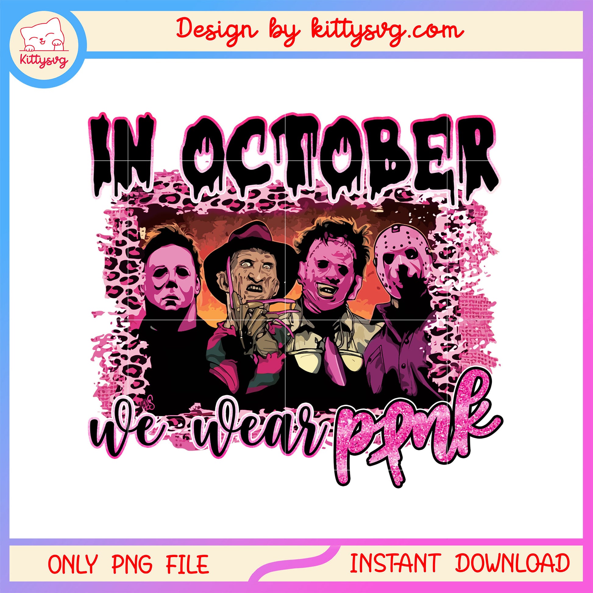 Halloween spooky in october we wear pink png, halloween png