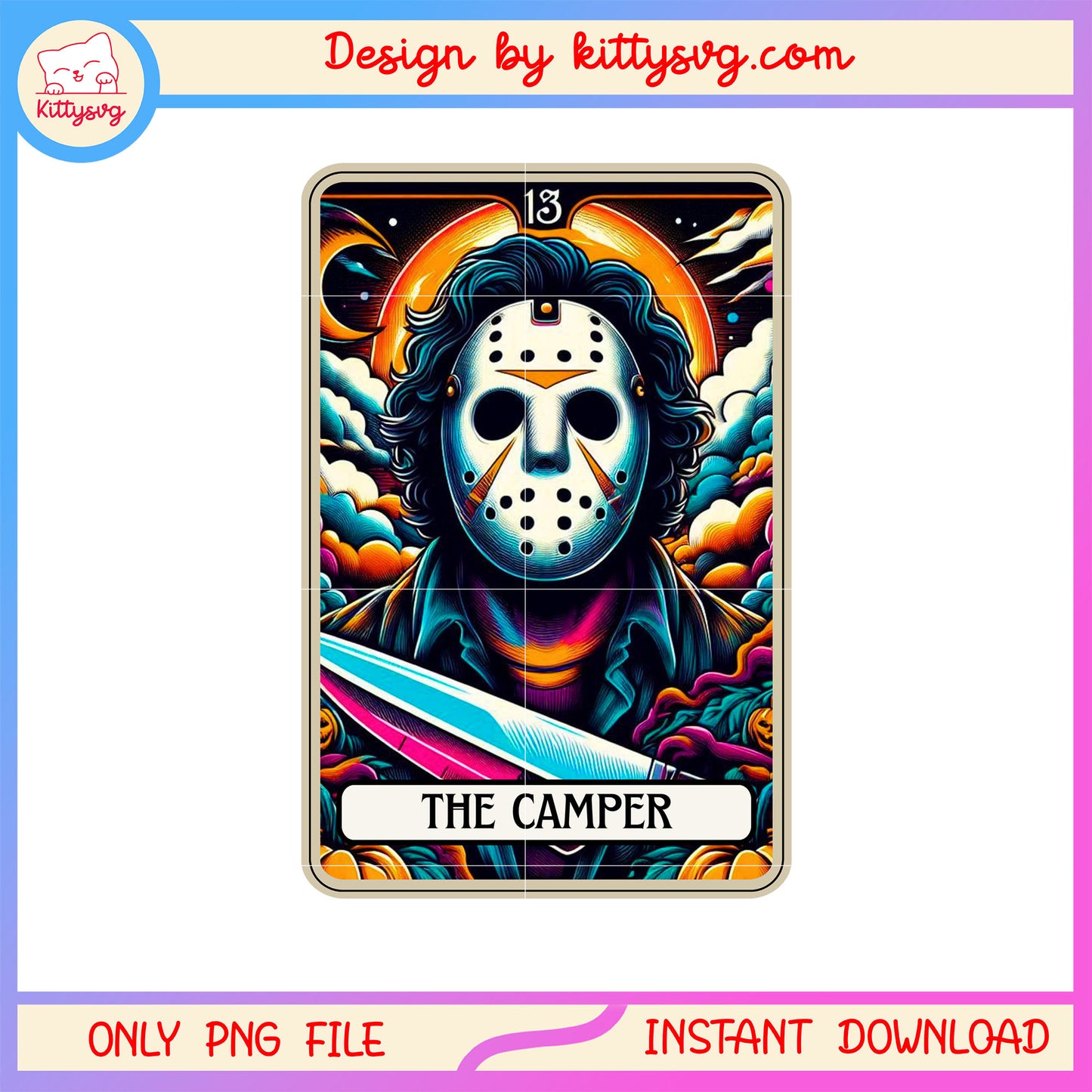 Halloween tarot card the camper jason voorhees png, the camper png