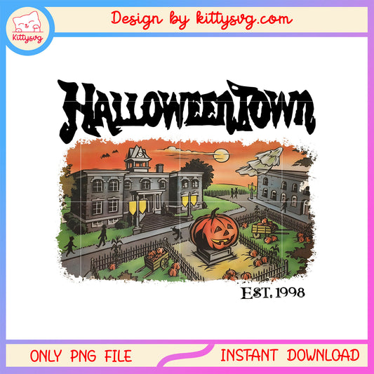 Halloween town est 1998 decoration png, Halloween town pumpkin png