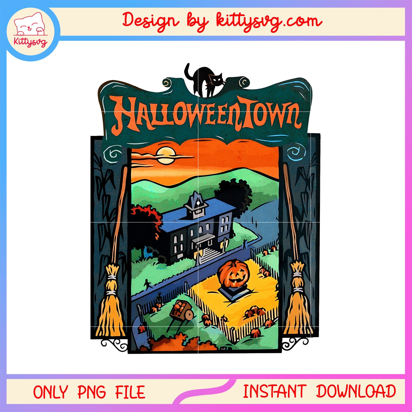 Halloween town est 1998 vibrant color png, Halloween town png