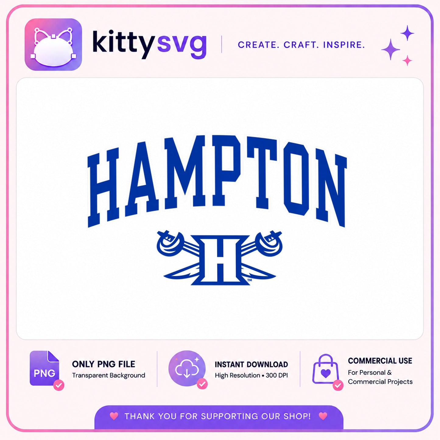 Hampton University PNG, HBCU College Logo PNG, Instant Download PNG
