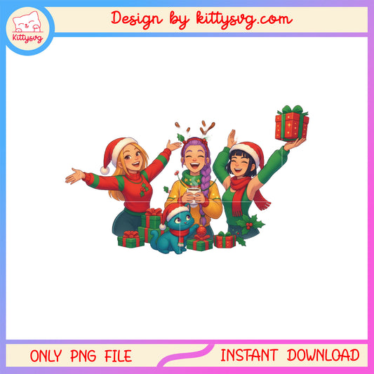 Happy funny christmas huntrix tiger png, kpop girl group png