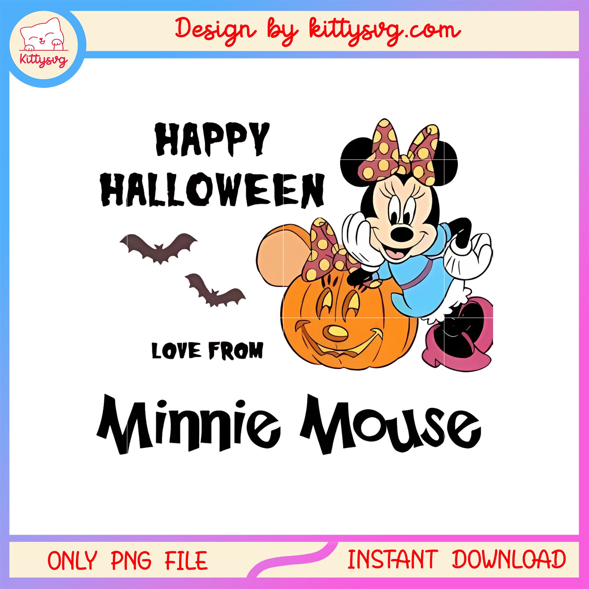 Happy halloween love from minnie mouse png, happy halloween png