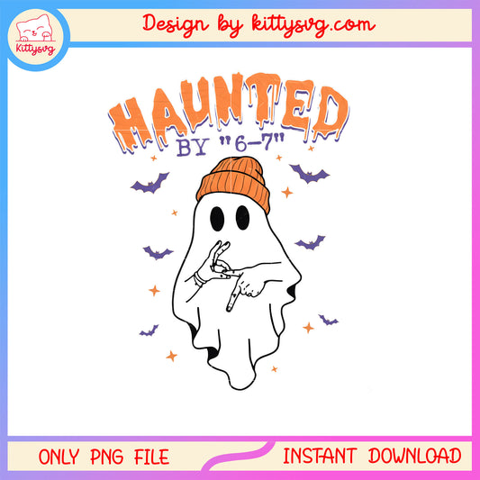 Haunted by 6-7 cozy ghost halloween design png, halloween png