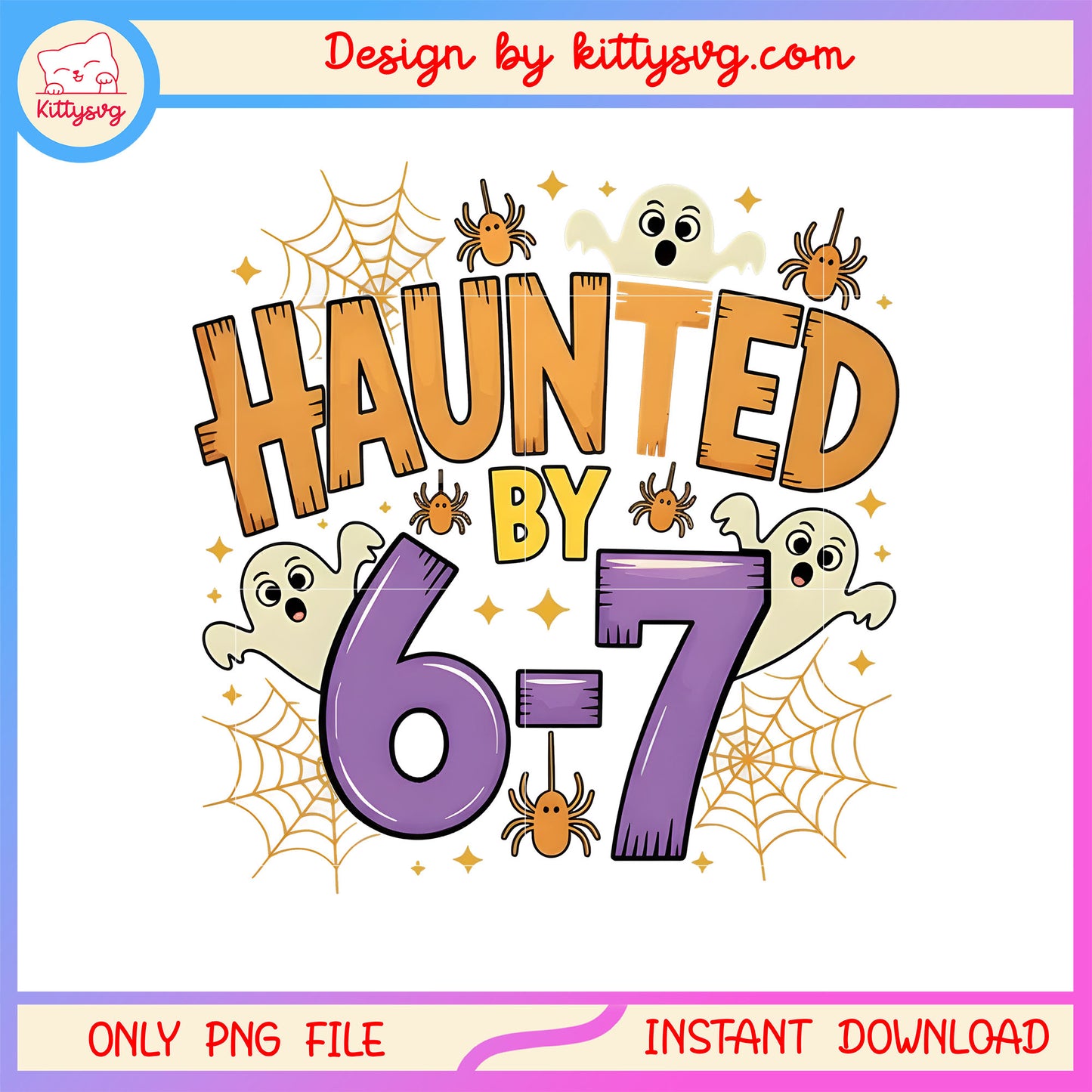 Haunted by 6-7 halloween font design png, halloween decor png