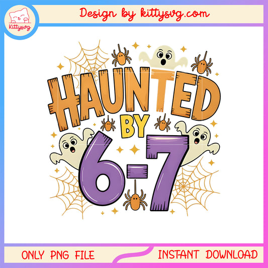 Haunted by 6-7 halloween font design png, halloween decor png