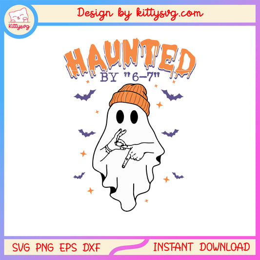Haunted by boo six seven svg, halloween day svg