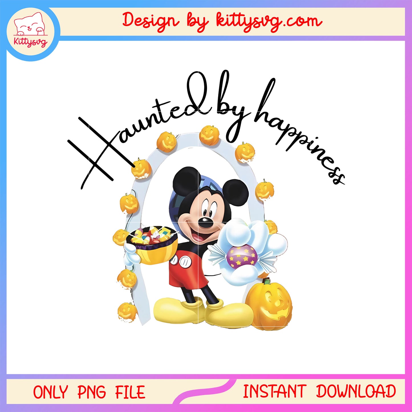 Haunted by happiness disney mickey png, halloween decor png